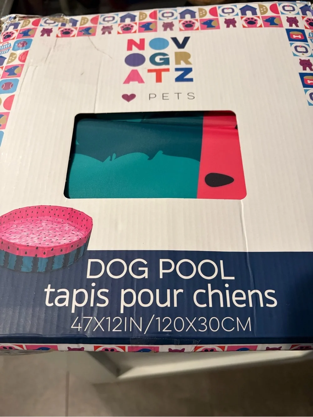 Novogratz Pets Pink Watermelon Dog Pool